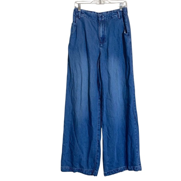 Young Fabulous Broke YFB Womens S Jeans Wide Leg High Elastic Waist Stretch Boho - Picture 1 of 8